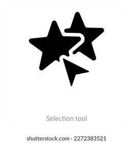 Selection tool and rectangle icon concept