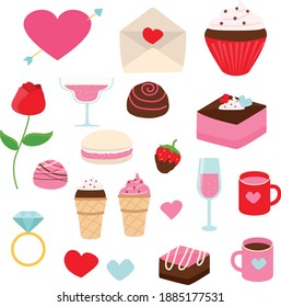 Selección de la ilustración del icono de las tarjetas de San Valentín