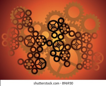 A selection of vector based cogs and gears