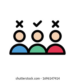 selection vector flat color icon 