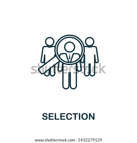 Selection vector icon symbol in outline style. Creative sign from human resources icons collection. Thin line Selection icon for computer and mobile. Symbol, logo vector graphics.