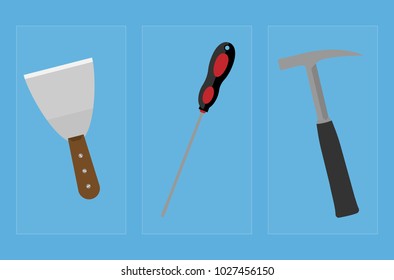 Selection Work Tools Used By Builders Stock Vector (Royalty Free ...