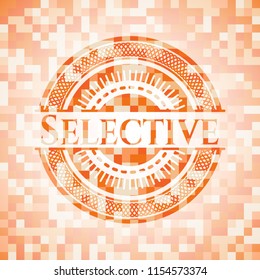 Selective abstract orange mosaic emblem