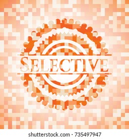 Selective abstract orange mosaic emblem