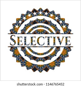 Selective arabesque emblem background. arabic decoration.