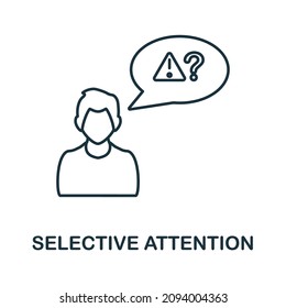 Selective Attention Icon. Line Element From Cognitive Skills Collection. Linear Selective Attention Icon Sign For Web Design, Infographics And More.