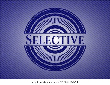 Selective badge with jean texture