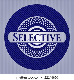 Selective badge with jean texture