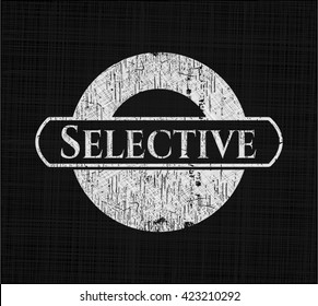 Emblema selectivo de tiza, estilo retro, tiza o textura de pizarra