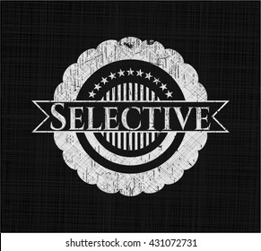 Selective chalk emblem written on a blackboard