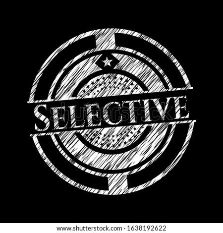Selective chalkboard emblem. Vector Illustration. Detailed.