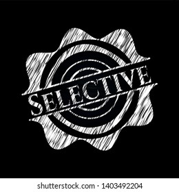 Selective chalkboard emblem written on a blackboard. Vector Illustration. Detailed.