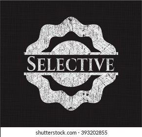 Selective chalkboard emblem written on a blackboard