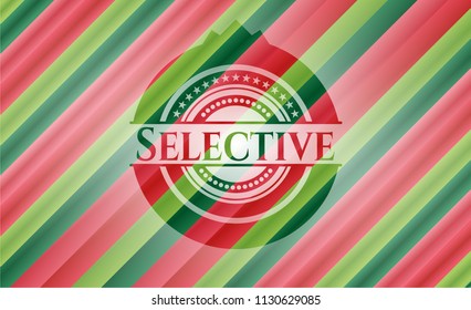 Selective christmas emblem background.