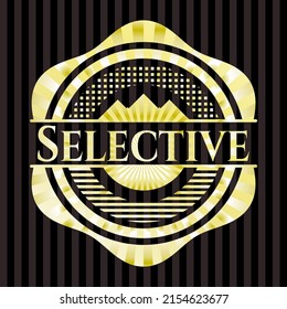 Selective gold badge. Vector Illustration. Detailed. 