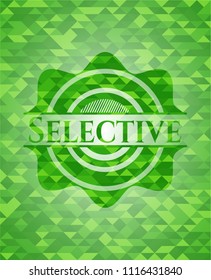 Selective green mosaic emblem