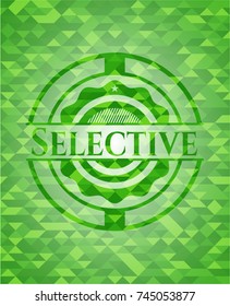 Selective green mosaic emblem