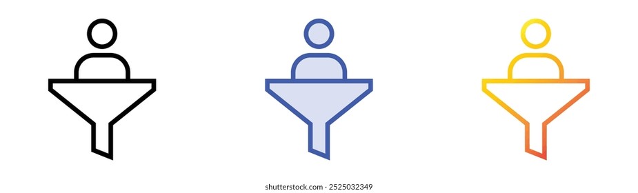 selective icon. Linear, Blue Fill and Gradient Style Design Isolated On White Background