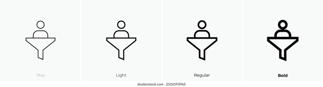 selective icon. Thin, Light Regular And Bold style design isolated on white background
