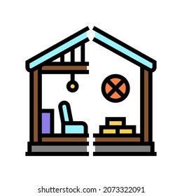 vector de icono de color de demolición interior selectiva. señal selectiva de demolición de interiores. ilustración de símbolo aislado