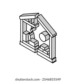 selective interior demolition isometric icon vector. selective interior demolition sign. isolated symbol illustration