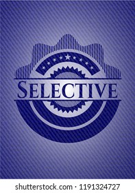 Selective jean or denim emblem or badge background