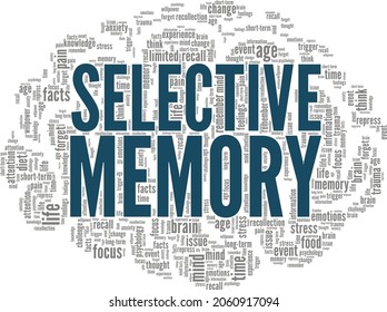 Selective Memory vector illustration word cloud isolated on white background.