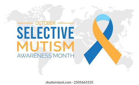 Selective Mutism Awareness Month is observed every year on October. Medical Healthcare Awareness concept. background, placard, banner template Vector illustration design.