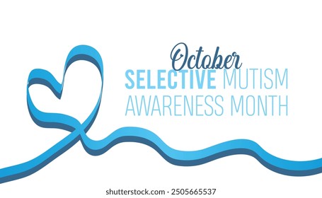 Selective Mutism Awareness Month is observed every year on October. Medical Healthcare Awareness concept. background, placard, banner template Vector illustration design.