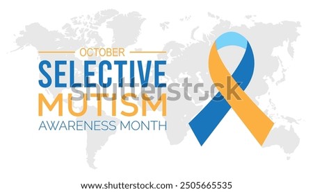 Selective Mutism Awareness Month is observed every year on October. Medical Healthcare Awareness concept. background, placard, banner template Vector illustration design.