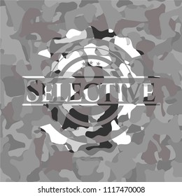 Selective on grey camouflage texture