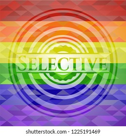 Selective on mosaic background with the colors of the LGBT flag