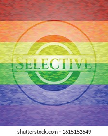 Selective on mosaic background with the colors of the LGBT flag