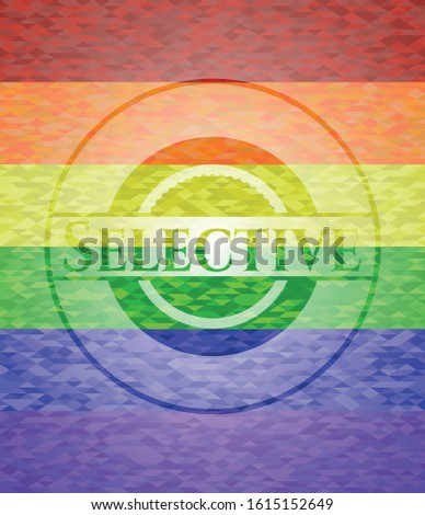 Selective on mosaic background with the colors of the LGBT flag