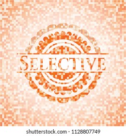 Selective orange mosaic emblem