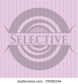 Selective pink emblem. Retro