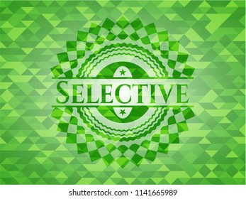 Selective realistic green mosaic emblem