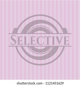Selective retro style pink emblem