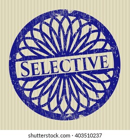 Selective rubber stamp with grunge texture