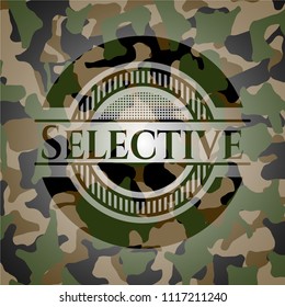 Selective written on a camouflage texture