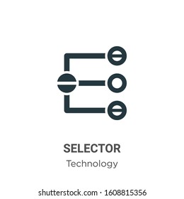 Selector glyph icon vector on white background. Flat vector selector icon symbol sign from modern technology collection for mobile concept and web apps design.