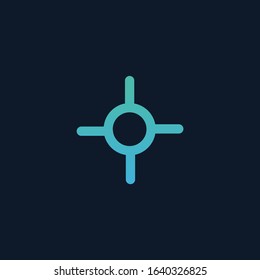 Selector icon. Color picker trendy flat icon, Selector Technology can be use for web and mobile. Stock Vector illustration isolated on blue background.