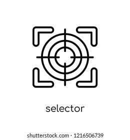 Selector icon. Trendy modern flat linear vector Selector icon on white background from thin line Technology collection, editable outline stroke vector illustration