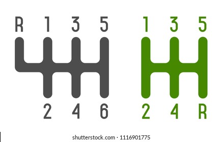 Selector mechanical transmission on a white background