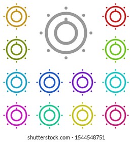 Selector multi color icon. Simple thin line, outline vector of laundry icons for ui and ux, website or mobile application