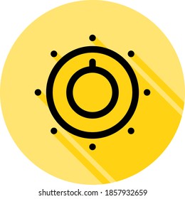 icono de contorno de selector en estilo de sombra larga