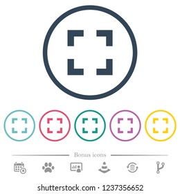 Selector tool flat color icons in round outlines. 6 bonus icons included.