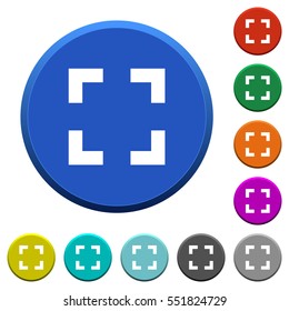 Selector tool round color beveled buttons with smooth surfaces and flat white icons