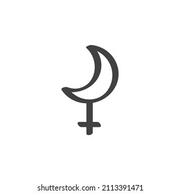 Selena astrology sign line icon. linear style sign for mobile concept and web design. outline vector icon. Symbol, logo illustration. Vector graphics