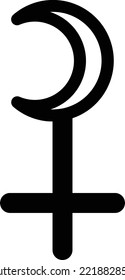 Selena astrology symbol minimal with no background.